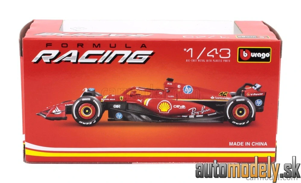 Bburago - FERRARI - F1 SF-24 TEAM SCUDERIA FERRARI N 16 WINNER ITALY MONZA GP 2024 CHARLES LECLERC - 1:43