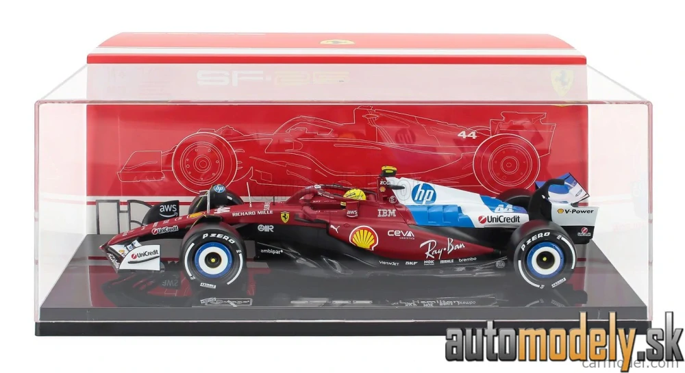 Bburago - FERRARI - F1 SF-25 TEAM SCUDERIA FERRARI HP N 44 MIAMI GP 2025 LEWIS HAMILTON - 1:18