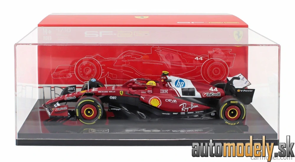 Bburago - FERRARI - F1 SF-25 TEAM SCUDERIA FERRARI HP N 44 SEASON 2025 LEWIS HAMILTON - 1:18