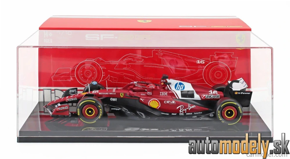 Bburago - FERRARI - F1 SF-25 TEAM SCUDERIA FERRARI N 16 SEASON 2025 CHARLES LECLERC - 1:18