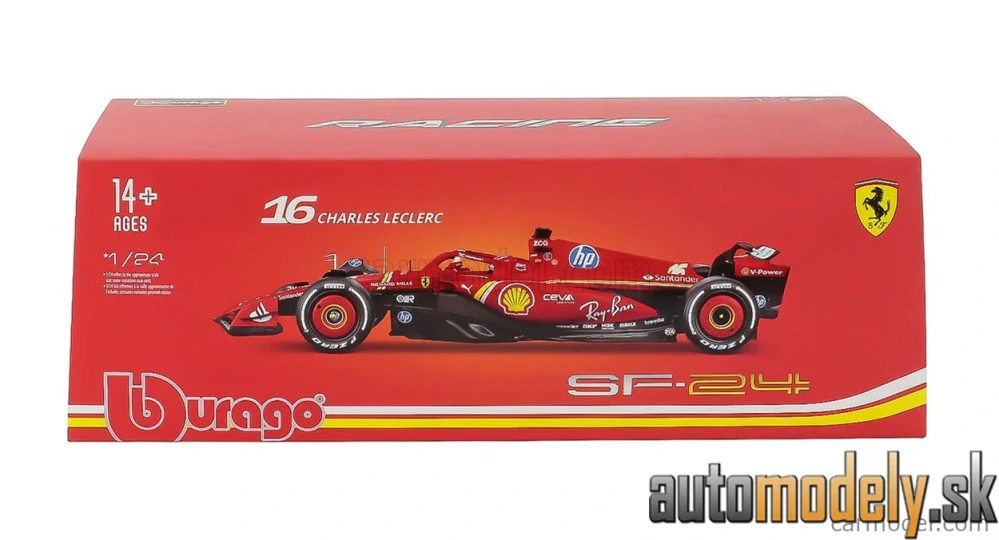 Bburago - FERRARI - F1 SF-24 TEAM SCUDERIA FERRARI N 16 WINNER MONACO GP 2024 CHARLES LECLERC - 1:24