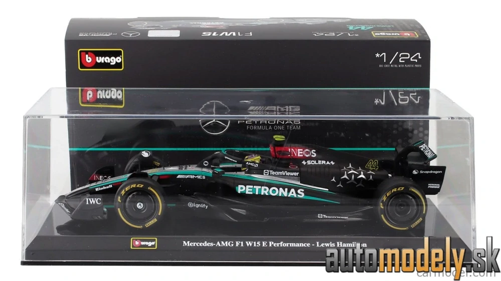 Bburago - MERCEDES GP - F1 W15 EQ PERFORMANCE TEAM AMG PETRONAS MOTORSPORT N 44 SEASON 2024 LEWIS HAMILTON - 1:24