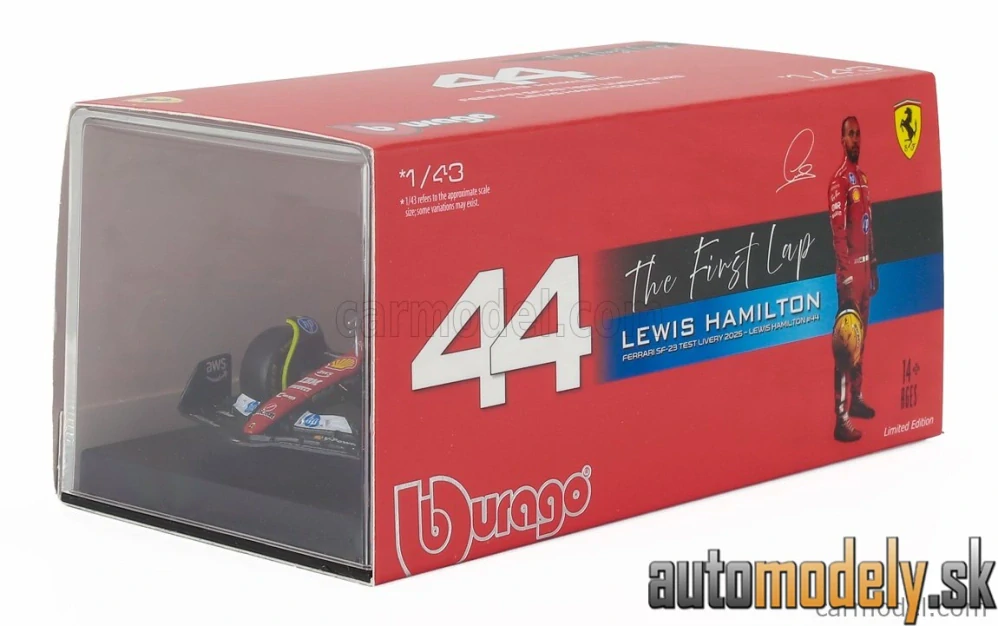 Bburago - FERRARI - F1 SF-23 TEAM SCUDERIA FERRARI HP N 44 TEST FIORANO 2025 LEWIS HAMILTON - 1:43
