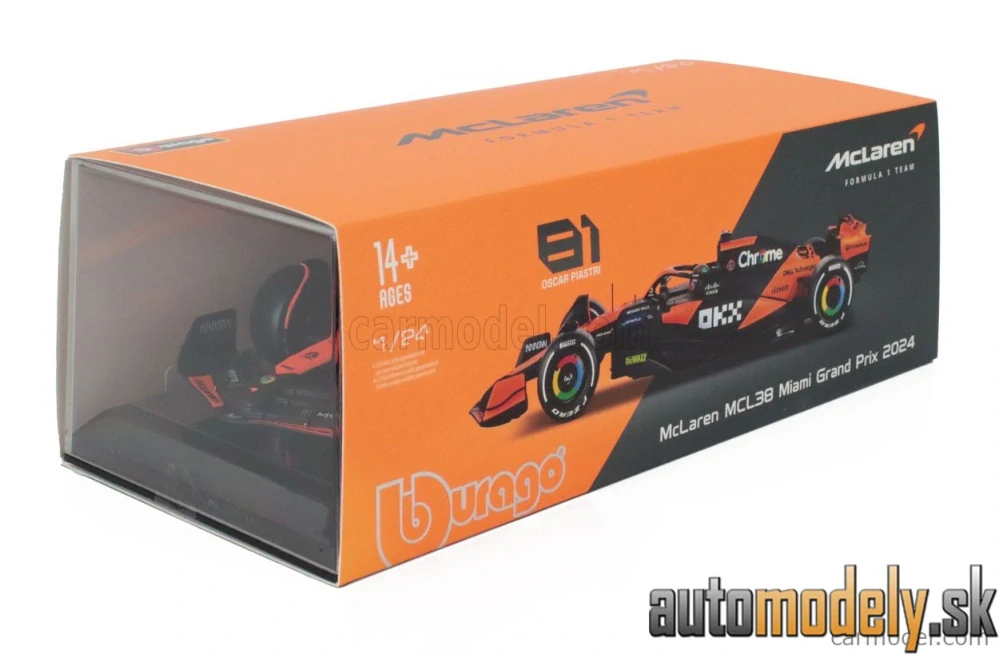 Bburago - McLAREN - F1 MCL38 TEAM MCLAREN N 81 MIAMI GP 2024 OSCAR PIASTRI - 1:24