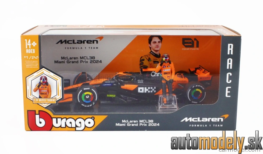 Bburago - McLAREN - F1 MCL38 TEAM MCLAREN N 81 SEASON 2024 OSCAR PIASTRI - 1:24
