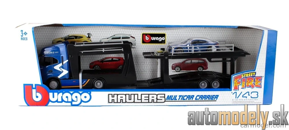 Burago - IVECO FIAT - S-WAY 570 TRUCK CAR TRANSPORTER + AUDI E-TRON GT 2021 - 1:43