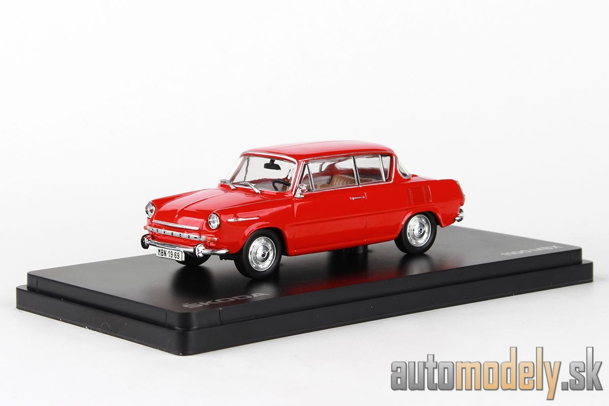 Abrex - Škoda 1100MBX (1969) červená oranžová - 1:43