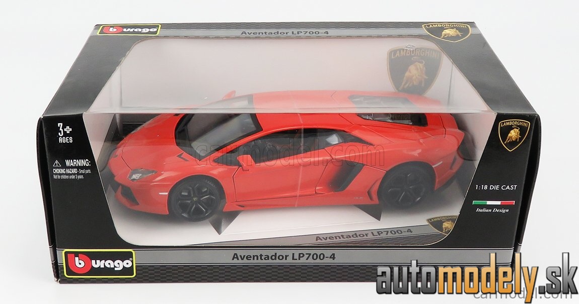 Bburago - LAMBORGHINI - AVENTADOR LP700-4 2011 - ARANCIO ARGOS - ORANGE MET - 1:18