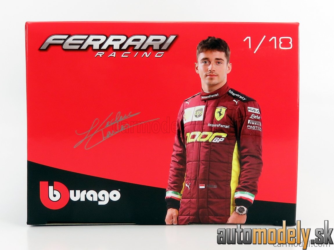 Bburago - FERRARI - F1 SF1000 TEAM SCUDERIA FERRARI N 16 8th TOSCANA GP MUGELLO 1000th GP FERRARI F1 2020 C.LECLERC - MUGELLO RED - 1:18
