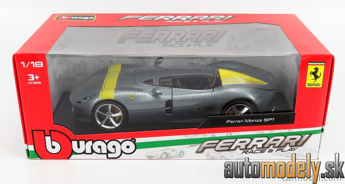 Bburago - FERRARI - MONZA SP1 2018 - SILVER - 1:18