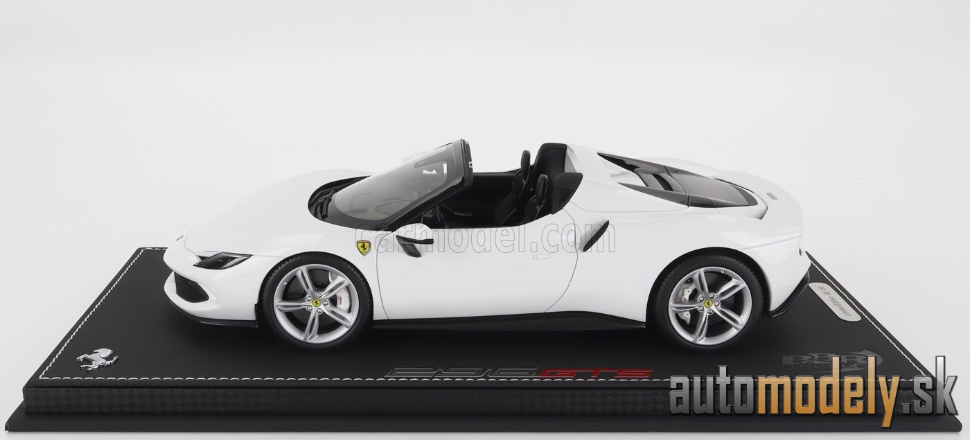 BBR-MODELS - FERRARI - 296 GTS SPIDER 2022 - CON VETRINA - WITH SHOWCASE (BIANCO CERVINO - WHITE) - 1:18