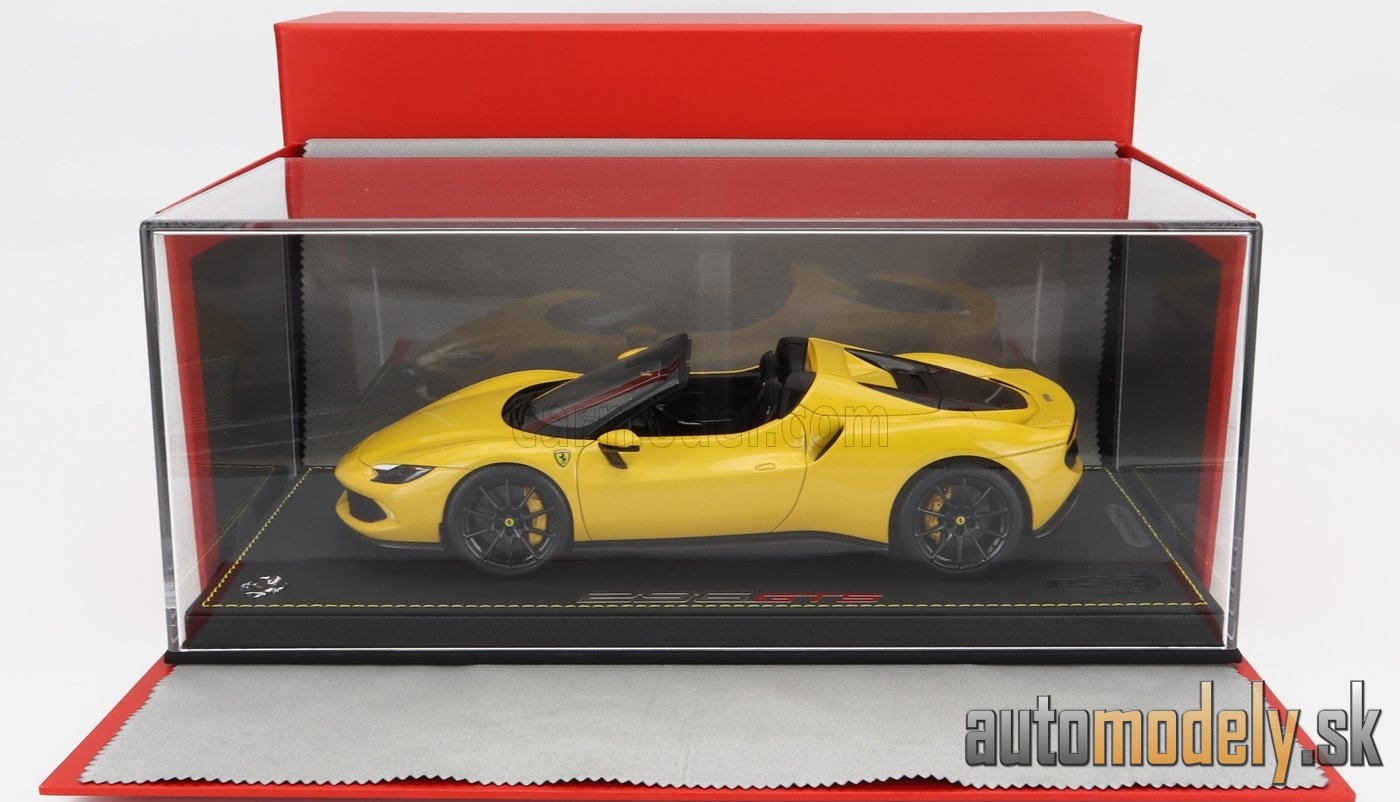 BBR-MODELS - FERRARI - 296 GTS SPIDER 2022 - CON VETRINA - WITH SHOWCASE (GIALLO MODENA - YELLOW) - 1:18