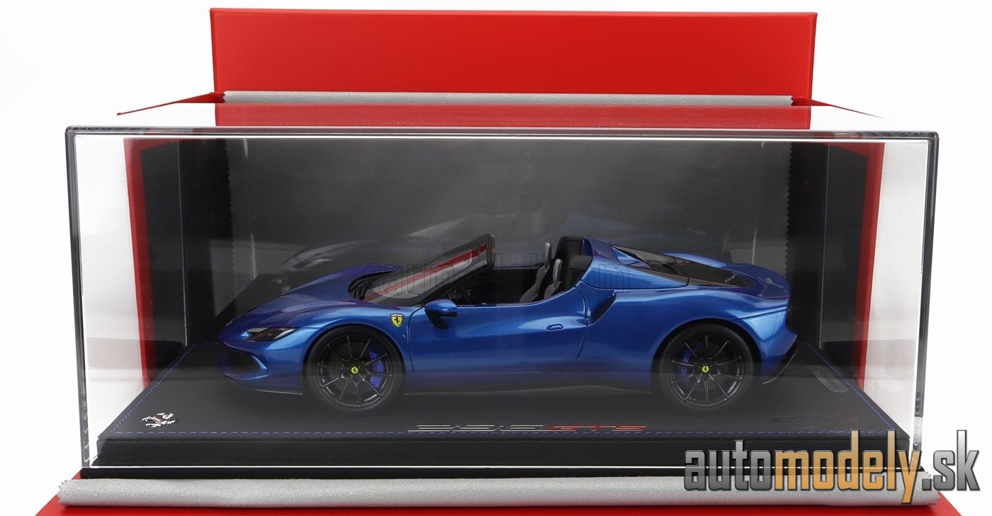 BBR-MODELS - FERRARI - 296 GTS SPIDER 2022 - CON VETRINA - WITH SHOWCASE (BLUE CORSA) - 1:18