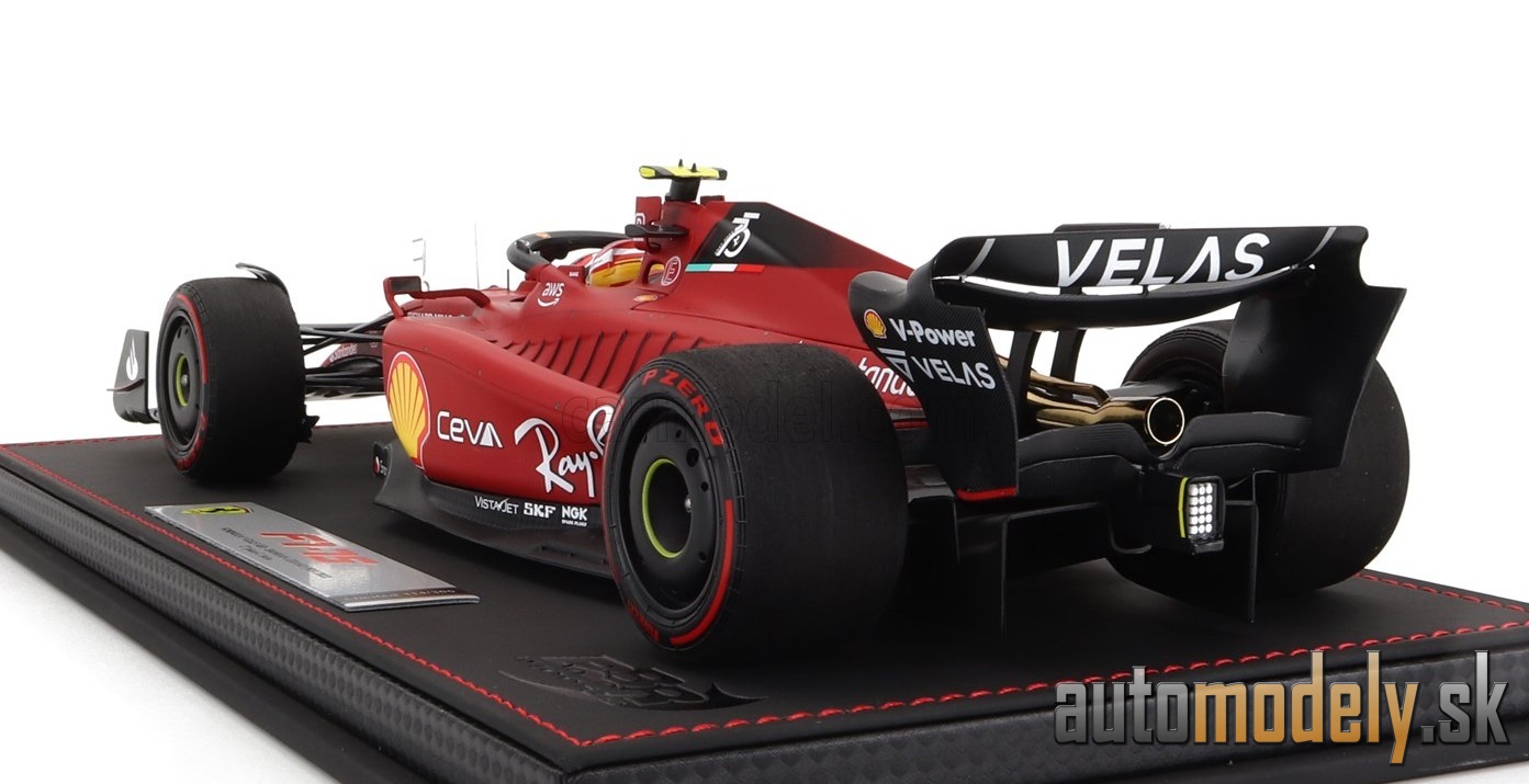 BBR-MODELS - FERRARI - F1-75 TEAM SCUDERIA FERRARI N 55 2nd BAHRAIN GP 2022 CARLOS SAINZ - CON VETRINA - WITH SHOWCASE - 1:18