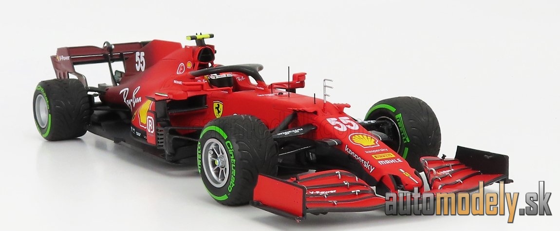 BBR-MODELS - FERRARI - F1 SF21 TEAM SCUDERIA FERRARI MISSION WINNOW N 55 5th EMILIA ROMAGNA ITALY GP - INTERMEDIATE RAIN TIRES 2021 CARLOS SAINZ JR. - 1:18