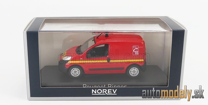 NOREV - PEUGEOT - BIPPER VAN FIRE ENGINE 2009 (RED YELLOW) - 1:43