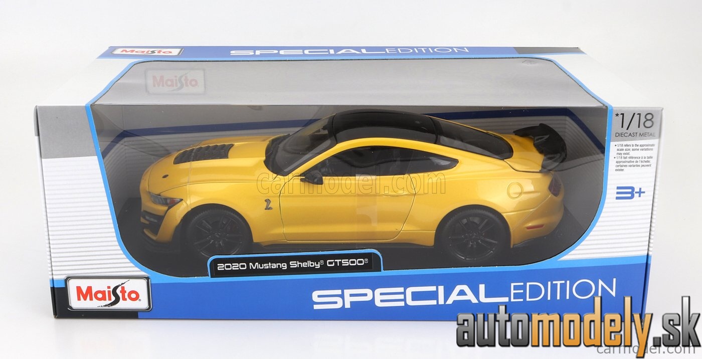 Maisto - FORD USA - MUSTANG SHELBY GT500 COUPE 2020 - YELLOW BLACK - 1:18