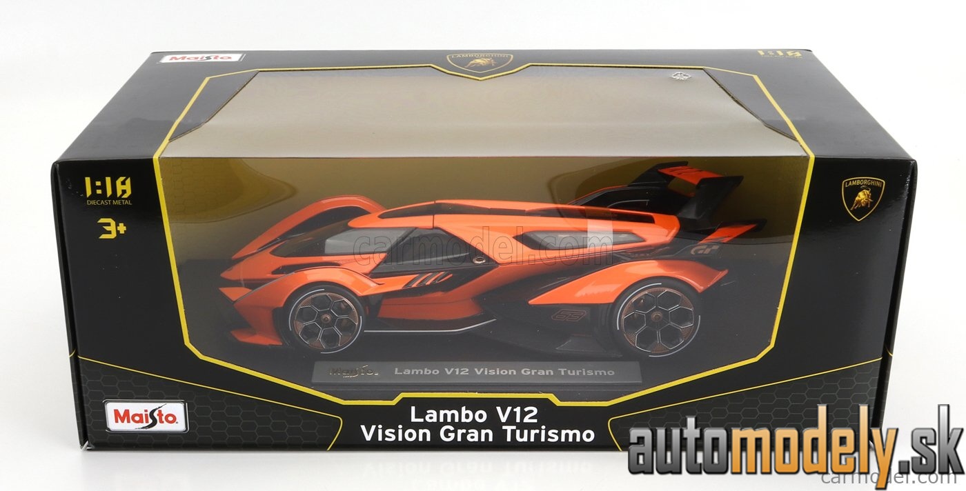 Maisto - LAMBORGHINI - LAMBO V12 VISION GT N 63 GRAN TURISMO 2020 - ORANGE BLACK - 1:18
