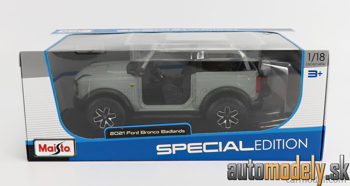 Maisto - FORD USA - BRONCO BADLANDS WITHOUT DOORS 2021 - GREY - 1:18