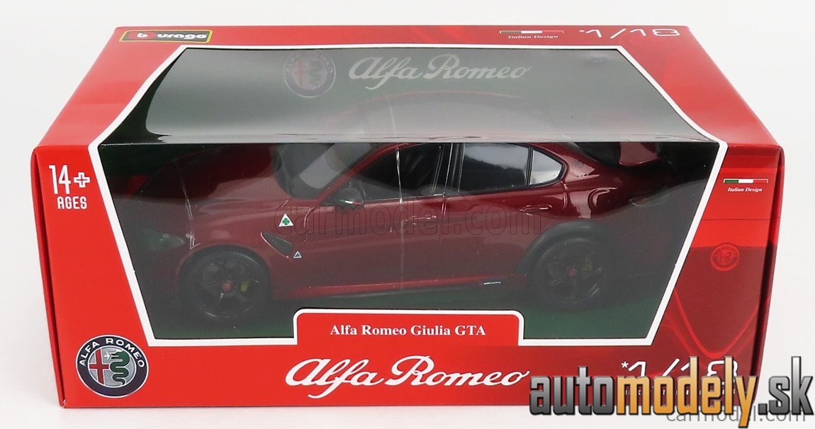 Bburago - ALFA ROMEO - GIULIA GTA 2020 - ROSSO ALFA MET - DARK RED MET - 1:18
