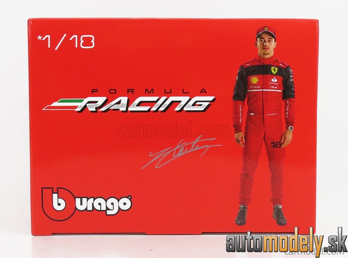 Bburago - FERRARI - F1-75 SCUDERIA FERRARI N 16 SEASON 2022 CHARLES LECLERC - YELLOW WHEELS - RED - 1:18