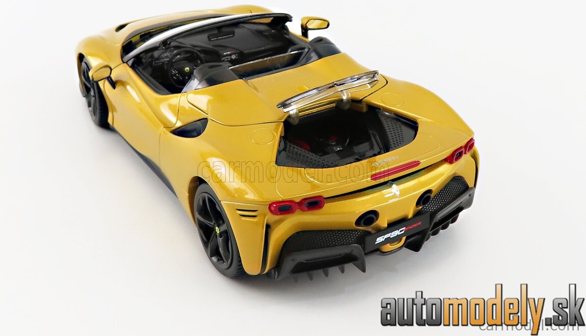 Bburago - FERRARI - SF90 STRADALE HYBRID SPIDER 1000hp OPEN 2020 - GIALLO MONTECARLO - YELLOW MET - 1:18