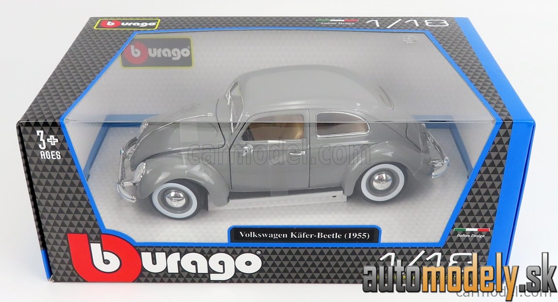 Bburago - VOLKSWAGEN - KAFER BEETLE 1955 - GREY - 1:18