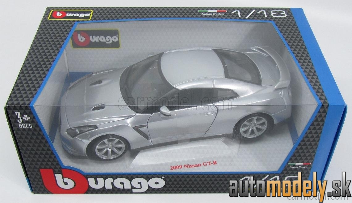 Bburago - NISSAN - GT-R R35 COUPE 2009 - SILVER - 1:18