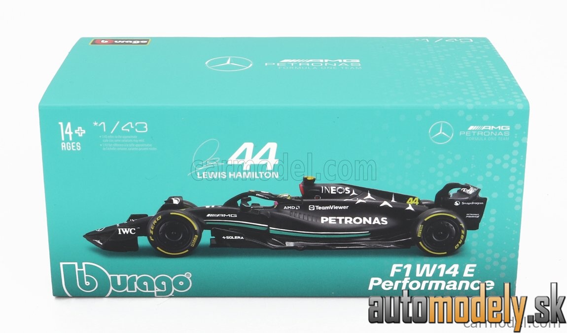 Bburago - MERCEDES GP F1 W14 TEAM MERCEDES-AMG PETRONAS FORMULA ONE N 44 SEASON 2023 LEWIS HAMILTON - 1:43
