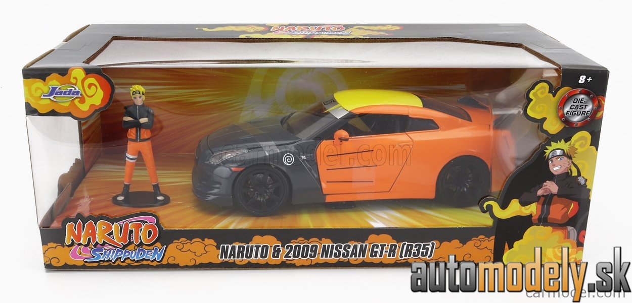 Jada - NISSAN GT-R WITH NARUTO FIGURE 2009 GREY ORANGE - 1:24