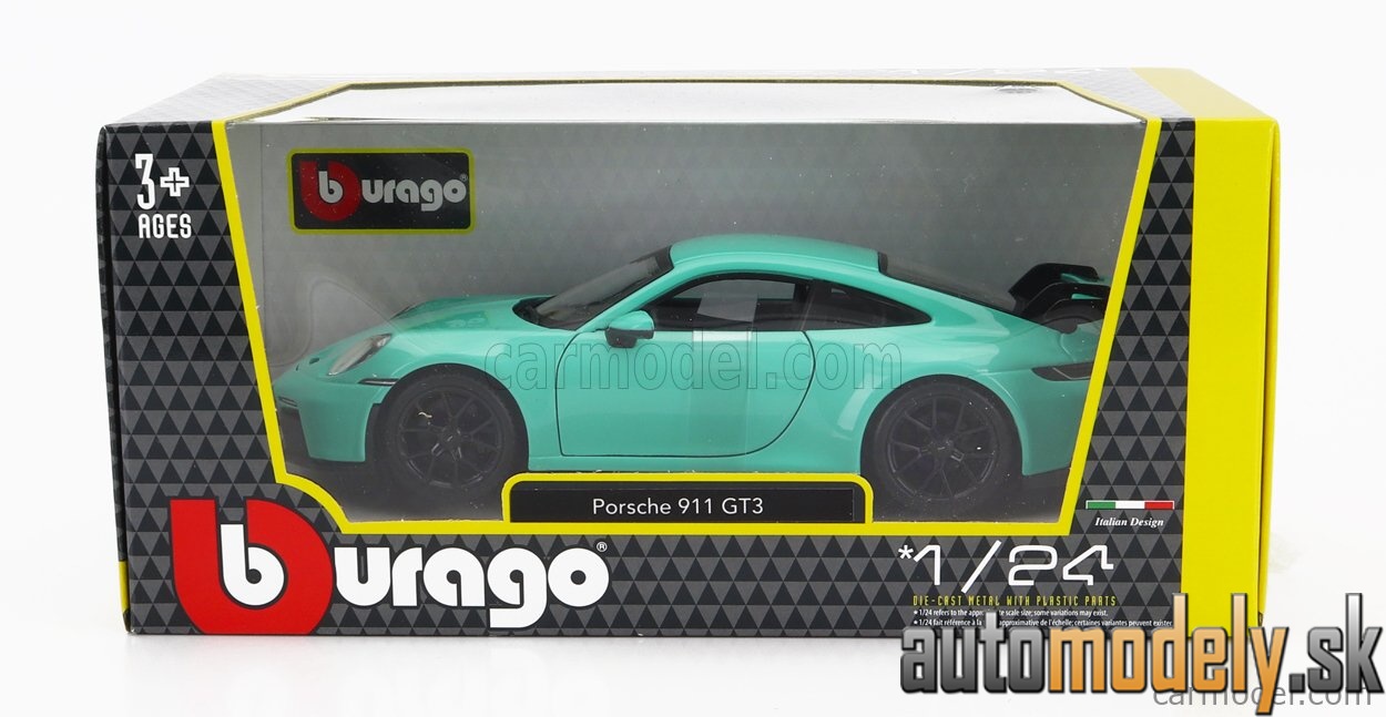 Bburago - PORSCHE 911 992 GT3 COUPE 2021 MINT GREEN - 1:24