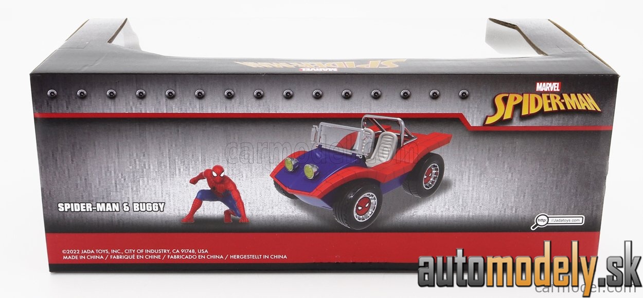 Jada - MAYERS MANX BUGGY WITH SPIDERMAN FIGURE MARVEL 1964 BLUE RED - 1:24