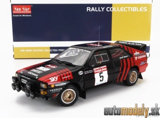SUN-STAR - AUDI - QUATTRO A2 N 5 4th RALLY CIRCUIT DES ARDENNES 1986 JOHN BOSCH - STEVE BOND - 1:18