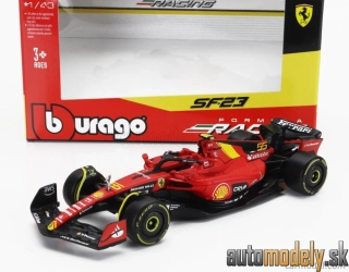 Bburago - FERRARI F1 SF-23 TEAM SCUDERIA FERRARI N 55 POLE POSITION 3rd MONZA ITALY GP 2023 CARLOS SAINZ - 1:43