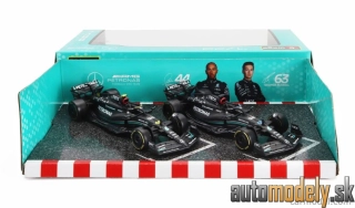 BURAGO - MERCEDES GP - SET F1 2X W14 TEAM MERCEDES-AMG PETRONAS FORMULA ONE N 44 SEASON 2023 LEWIS HAMILTON + N 63 SEASON 2023 GEORGE RUSSELL - 1:43