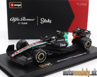 BURAGO - ALFA ROMEO - F1 C43 TEAM STAKE N 24 MONZA ITALY GP 2023 GUANYU ZHOU - 1:43