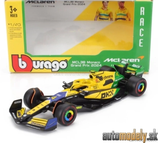 BURAGO - McLAREN - F1 MCL38 TEAM MCLAREN N 4 4th MONACO GP (SENNA 30th ANNIVERSARY) 2024 LANDO NORRIS - 1:43