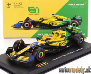 BURAGO - McLAREN - F1 MCL38 TEAM MCLAREN N 81 2nd MONACO GP (SENNA 30th ANNIVERSARY) 2024 OSCAR PIASTRI - 1:43