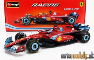 Bburago - FERRARI - F1 SF-24 TEAM SCUDERIA FERRARI N 16 3rd MIAMI GP 2024 CHARLES LECLERC - 1:18