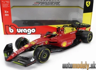 Bburago - FERRARI - F1-75 SCUDERIA FERRARI N 55 4th MONZA GP ITALY 2022 CARLOS SAINZ - YELLOW WHEELS - 1:18