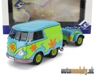SOLIDO - VOLKSWAGEN T1 VAN KOOL COMBI GHOSTHUNTERS MACHINE WITH TRAILER 1950 - 1:18