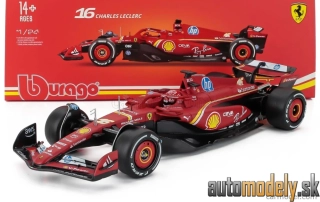 Bburago - FERRARI - F1 SF-24 TEAM SCUDERIA FERRARI N 16 WINNER MONACO GP 2024 CHARLES LECLERC - 1:24
