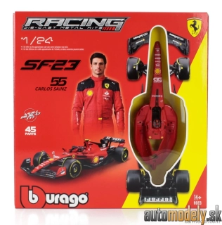 Bburago - FERRARI - F1 SF-24 TEAM SCUDERIA FERRARI N 55 SEASON 2024 CARLOS SAINZ - 1:24
