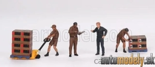 MINI-GT - FIGURES - SET 4X UPS DRIVERS AND WORKERS - 1:64