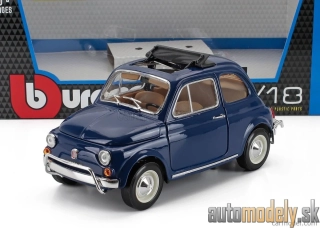 Bburago - FIAT - 500L OPEN ROOF 1968 - BLUE - 1:16