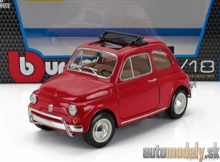 Bburago - FIAT - 500L OPEN ROOF 1968 - RED - 1:16