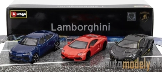Burago - LAMBORGHINI SET 3X URUS 2018 + AVENTADOR 2018 + CENTENARIO LP770-4 2016 - 1:43