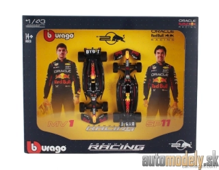 Burago - RED BULL - SET F1 2X RB20 TEAM ORACLE RED BULL RACING N 1 WORLD CHAMPION SEASON 2024 MAX VERSTAPPEN + N 11 SERGIO PEREZ - 1:43