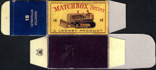Replika Box - Matchbox Regular Wheels - No.18 Caterpillar Bulldozer
