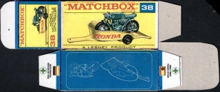 Replika Box - Matchbox Regular Wheels - No.38 Honda Motorcycle With Trailer